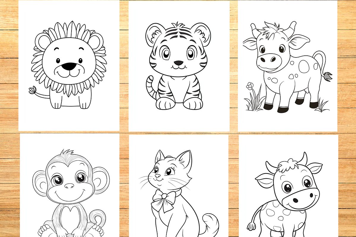 Cute Baby Animal Coloring Books, an Animal Illustration by LA Design (Photo 9 of 10)