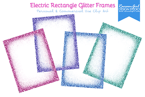 Electric Rectangle Glitter Frames