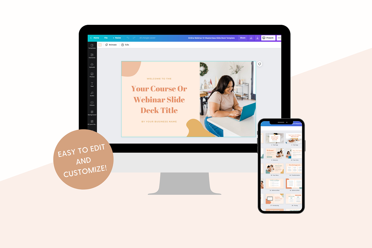 Course & Webinar Slide Deck Canva, a Presentation Template by The Template Lounge (Photo 2 of 7)