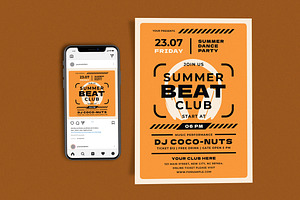 Summer Beat Club, a Print Template by Me55enjah Design