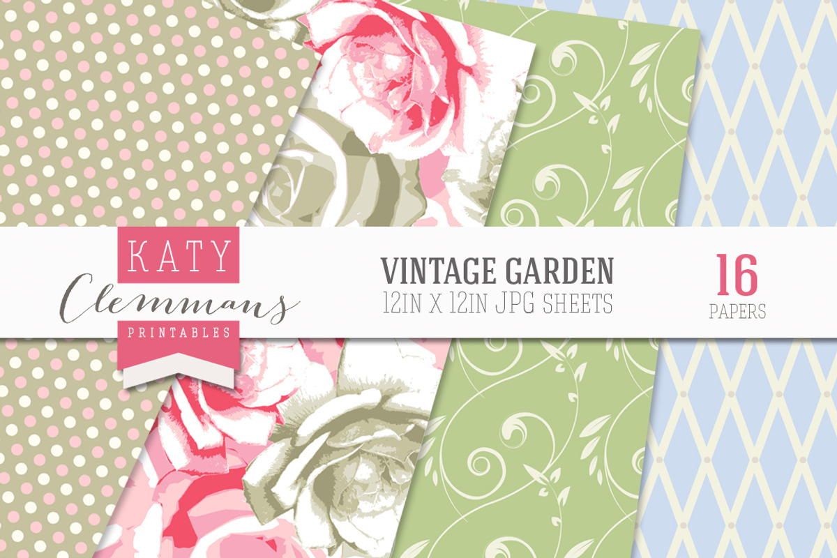 Vintage Garden papers preview 4