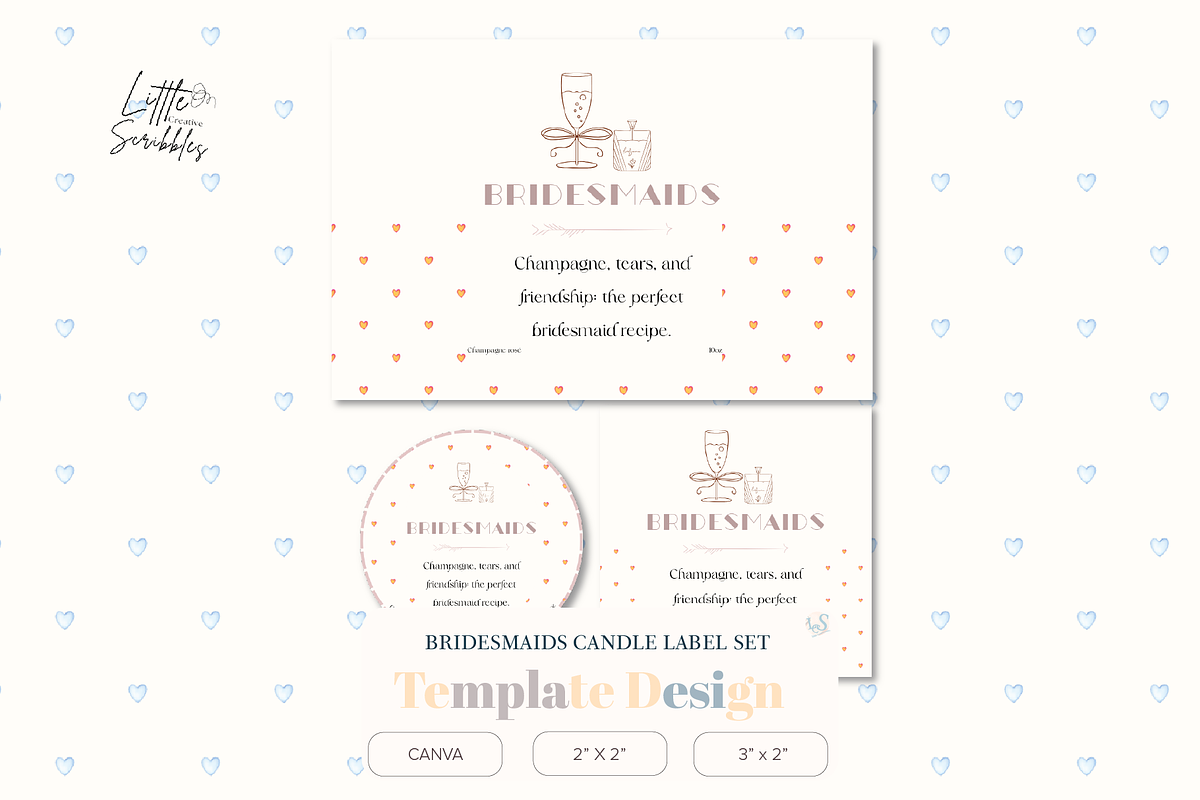 Bridesmaid Candle Label Template, a Stationery Template by Little Creative Scribbles (Photo 1 of 6)