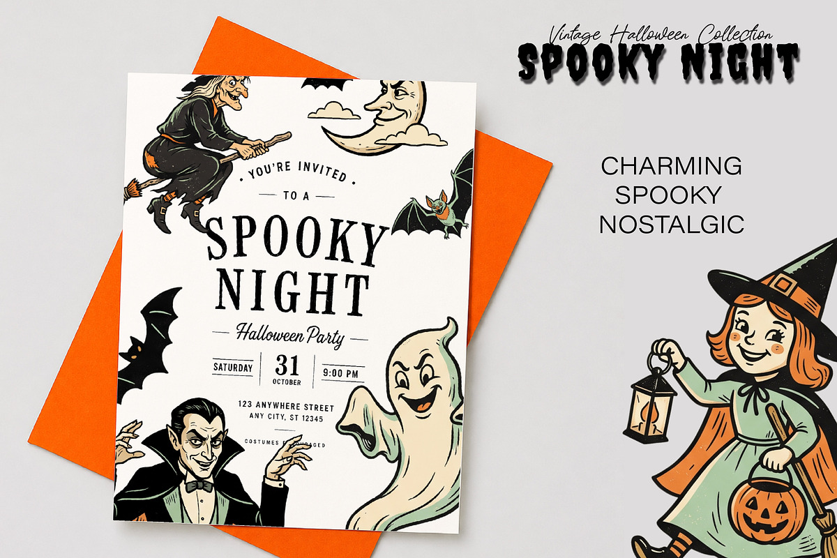 Spooky Night PNG Vintage Collection, a Seasonal Illustration by DreamoraArt (Photo 8 of 9)