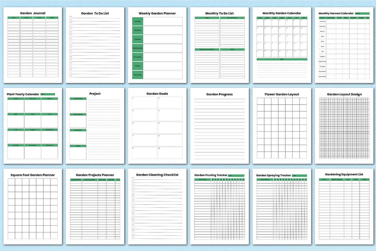 2026 Garden Sheet Bundle For Canva preview 3