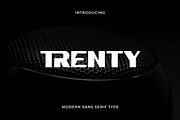 Trenty Display Logo Font, a Sans Serif Font by Artiveko (Thumbnail 1 of 8)