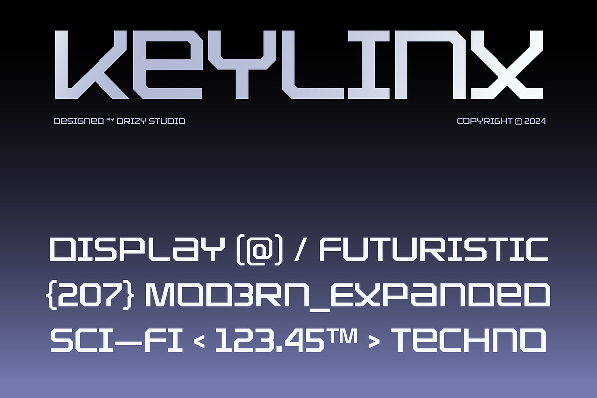 Keylinx – Futuristic SciFi Display, a Sans Serif Font by Drizy (Photo 3 of 10)