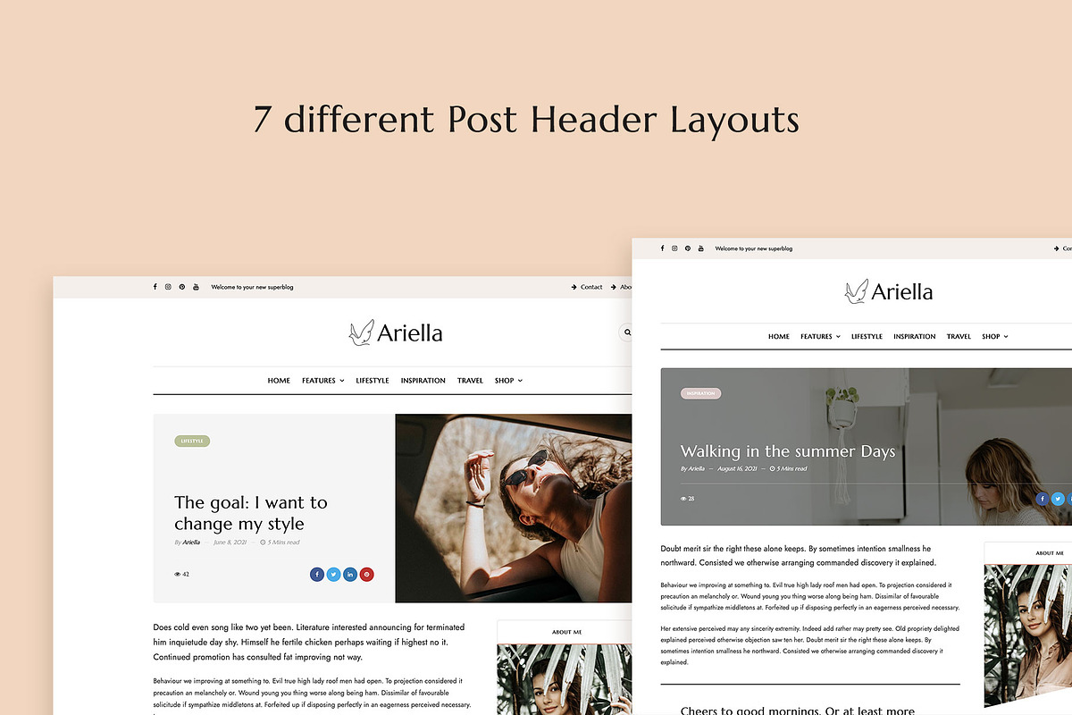 Ariella - Personal WordPress Blog, a WordPress Template by Creanncy (Photo 5 of 6)