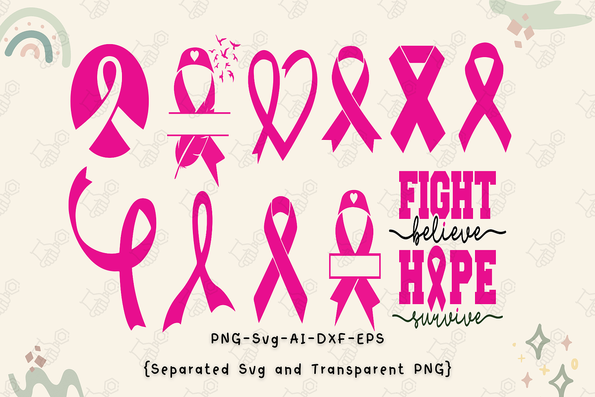 Breast cancer awareness, cancer svg, an Illustration by Cheerful World
