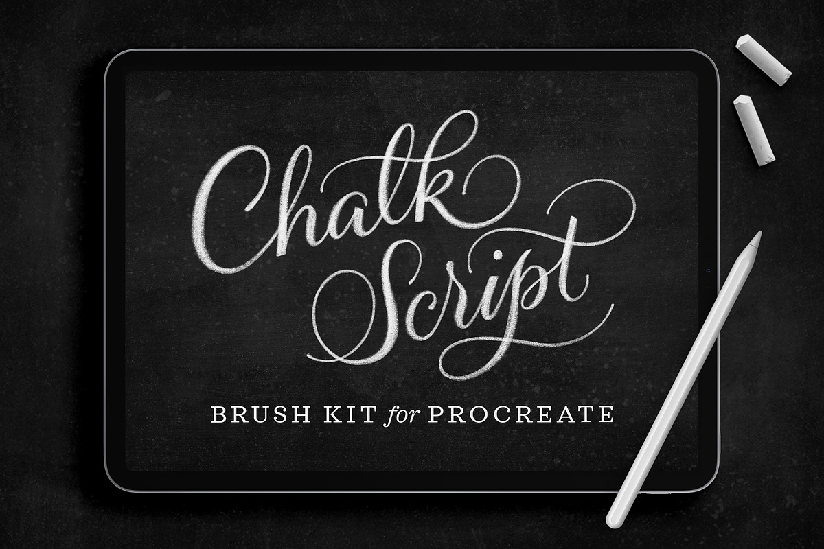 Chalk Script Procreate Brush Kit, a Brush Add-On by Molly Suber Thorpe (Photo 1 of 16)