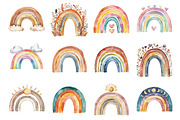 Boho Rainbow PNG Clipart Bundle, an Illustration by Design Market (Thumbnail 2 of 3)