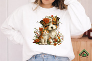 Whimsical Dog Cat Flower Clipart PNG, a Seasonal Illustration by Craft Nest (Thumbnail 7 of 12)