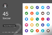 Soccer Flat Round Icons, an Icon by IconBunny (Thumbnail 1 of 2)