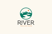 River Or Creek Mountain Logo Badge, a Branding & Logo Template by Signatoro (Thumbnail 1 of 3)