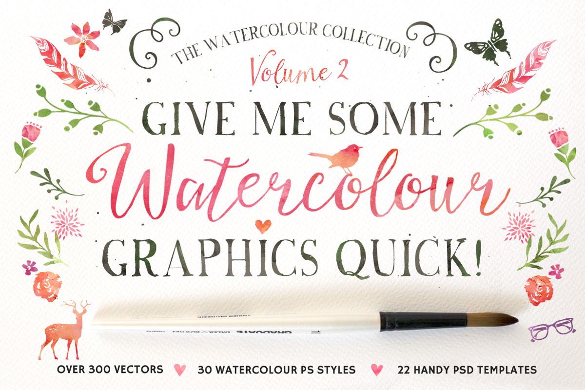 20%off • Watercolour Graphics Quick!, an Illustration by Nicky Laatz (Photo 1 of 5)
