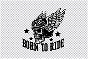 Born To Ride Winged Skull Biker SVG, an Object Graphic by BeeCraftR (Thumbnail 3 of 5)