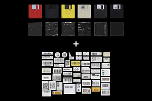 Floppy Disk Cover Mockup Pack Y2K