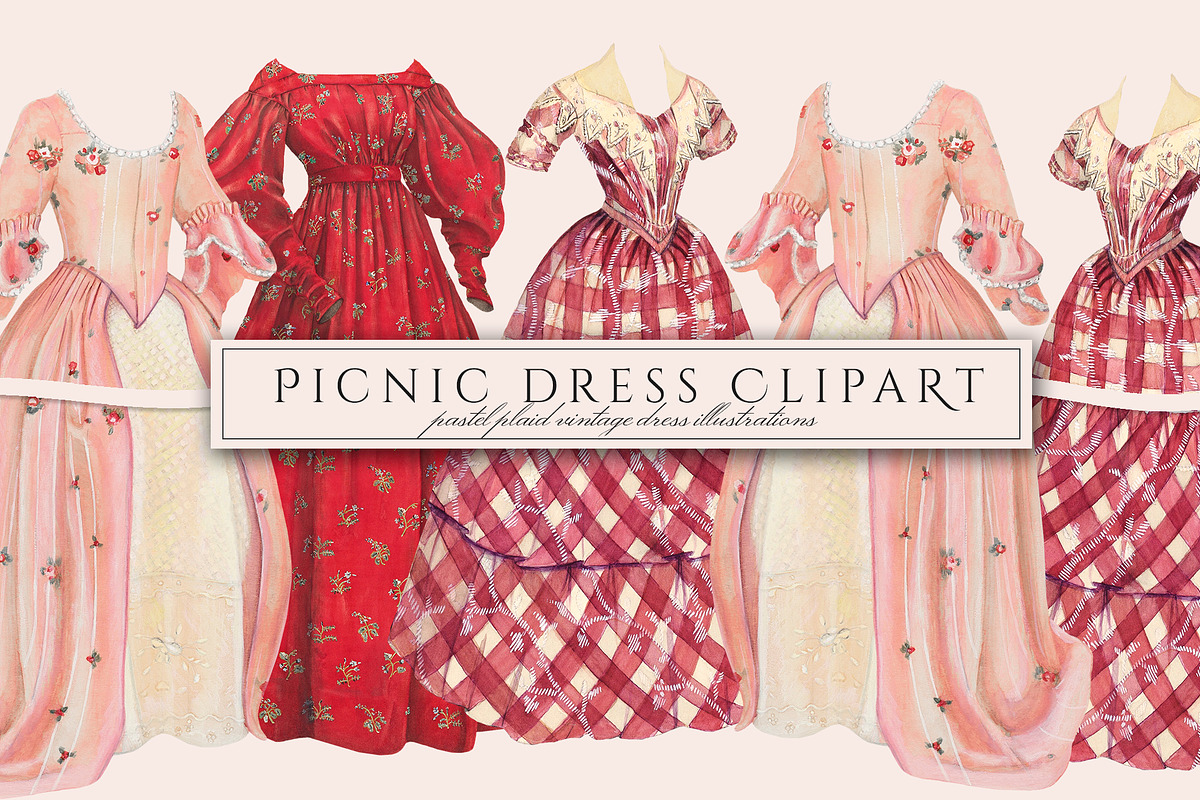 Picnic Dress Clipart Illustrations, an Illustration by Secret Helper (Photo 1 of 6)
