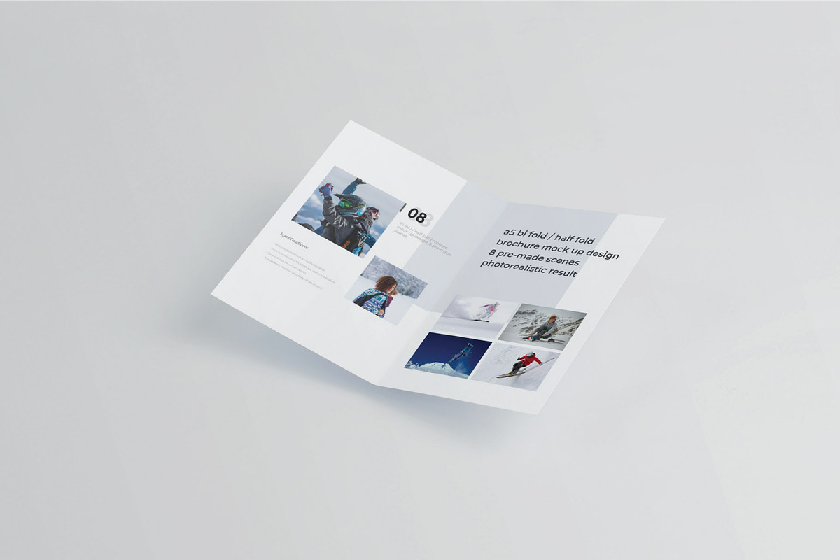 A5 Bifold/Half-Fold Brochure Mockup, a Print Template by Mockstore