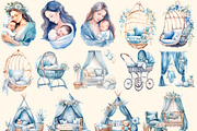 Blue dreams, Boho watercolor clipart, an Illustration by Hello My Print (Thumbnail 4 of 10)