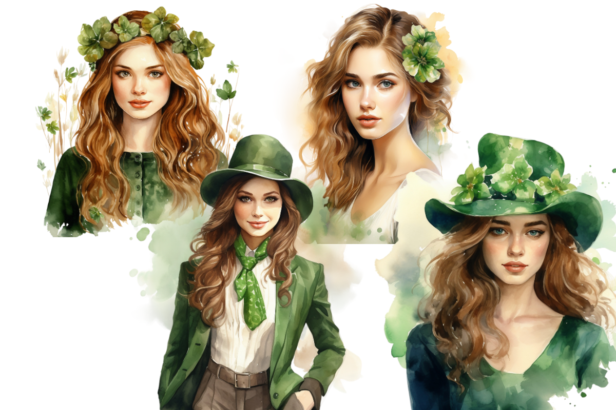 St. Patrick's Day Girl Cliparts, a Person Illustration by Mash Mash Stickers (Photo 7 of 9)