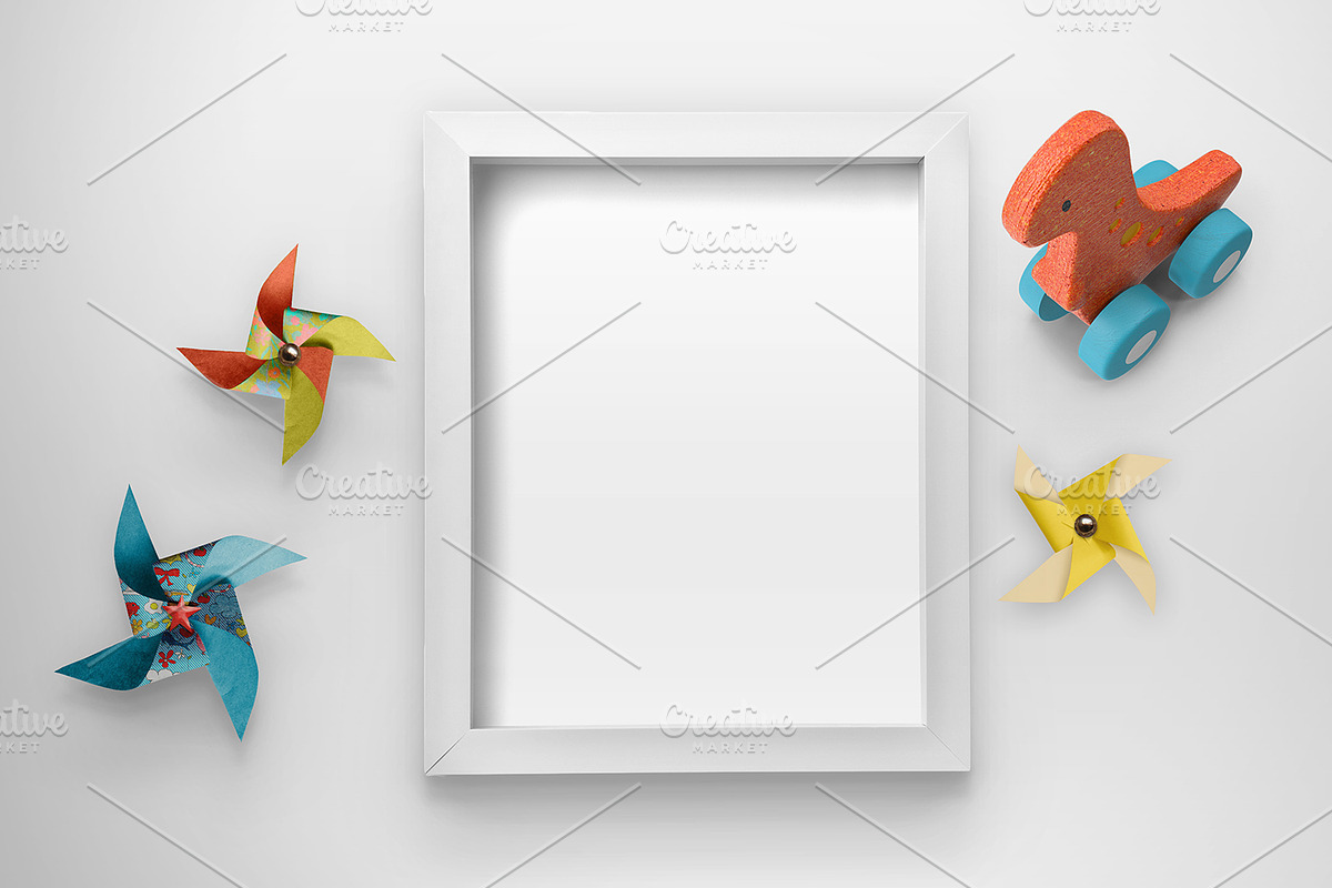 Pinwheels & Dinosaurs Frame Mockup, a Print Template by Garlic Friday Design (Photo 2 of 2)