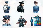 Security Guard Watercolor Cliparts, an Illustration by RobertsArt (Thumbnail 2 of 9)