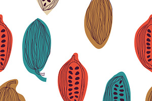 Cocoa Beans Pattern Set