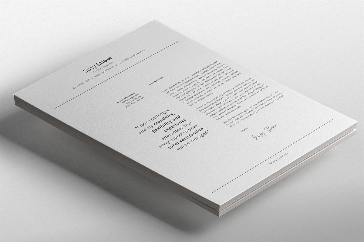 Suzy Resume Template, a Resume Template by Nina Shaw (Photo 5 of 11)