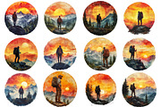 Silhouette Man Hiker Clipart PNG, an Illustration by SinaCreation (Thumbnail 2 of 5)