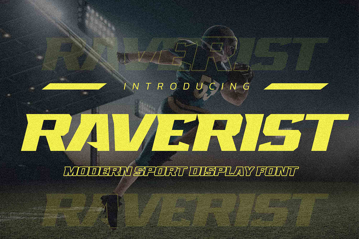 RAVERIST - Modern Sport Display Font, a Sans Serif Font by Gassstype (Photo 1 of 8)