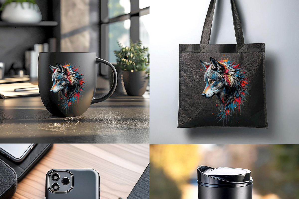 Dynamic wolf head in profile., an Animal Illustration by yod67 (Photo 7 of 10)