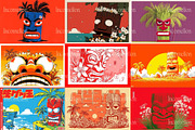 120 Tropical Tiki Mask Illustrations, a Decorative Illustration by Incomelion (Thumbnail 13 of 20)