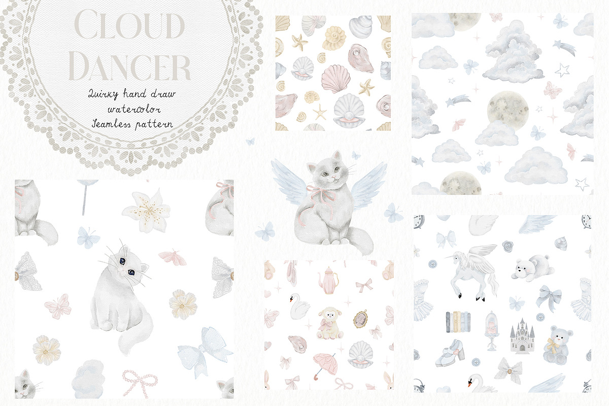 Cloud Dancer. Quirky watercolor., an Object Graphic by ma_i_vi (Photo 10 of 10)