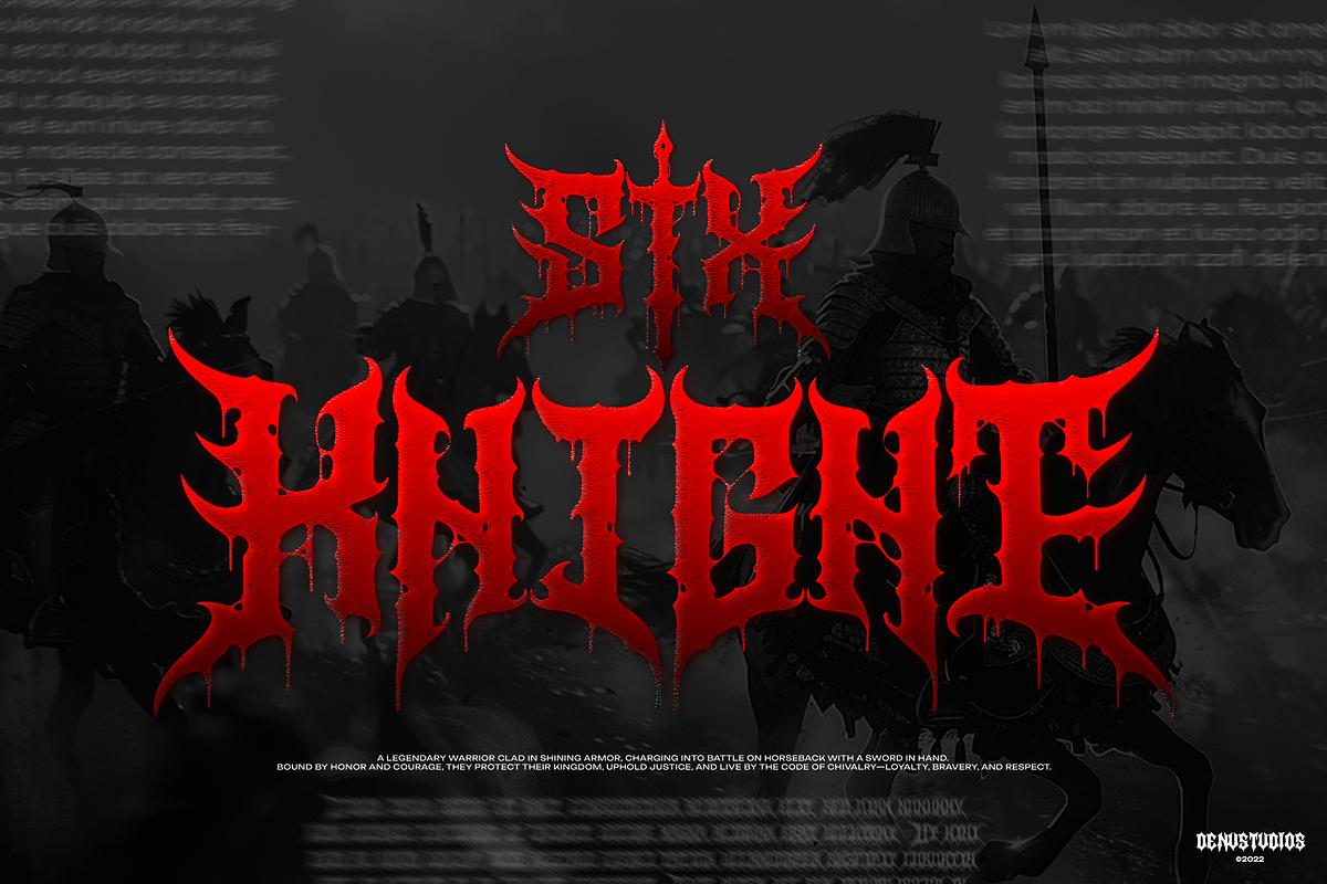 Mortaly Sword | Death Metal Typeface, a Blackletter Font by Denustudios (Photo 6 of 12)