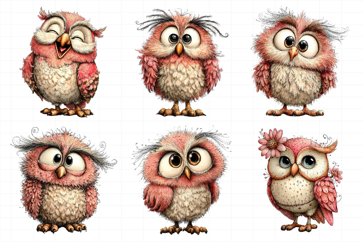 Funny Spring Owl Clipart, an Illustration by Daily.Designs (Photo 4 of 8)