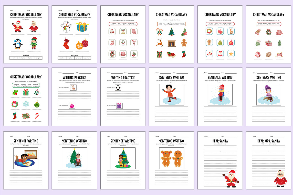Kindergarten Christmas Workbook, a Stationery Template by Shumaya (Photo 2 of 6)