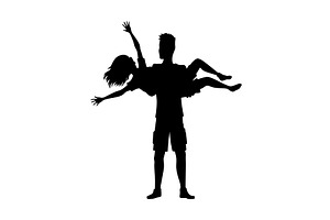 Couples in love silhouette. Man and, a Person Illustration by the8monkey