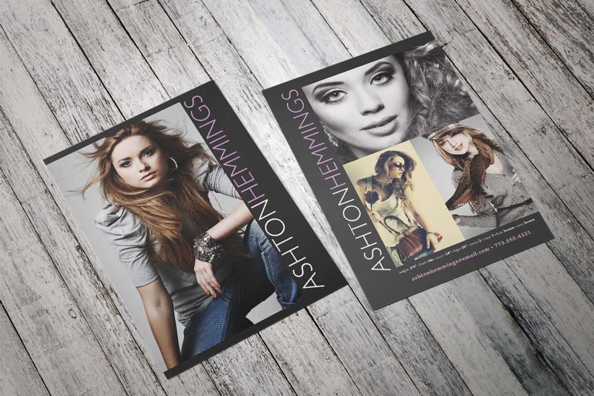 Model Comp Card Kit, a Flyer Template by Nate Bartlett Design (Photo 4 of 4)