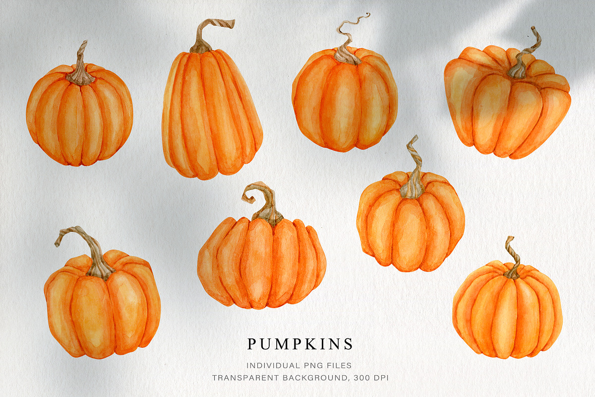 Halloween watercolor collection, a Decorative Illustration by CrystalinaShop (Photo 3 of 16)