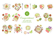 Avocado and Salad Watercolor, a Food Illustration by CreativeValuation (Thumbnail 3 of 11)