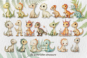 Dinosaurs Watercolor Collection, an Animal Illustration by AG Mockups (Thumbnail 2 of 9)