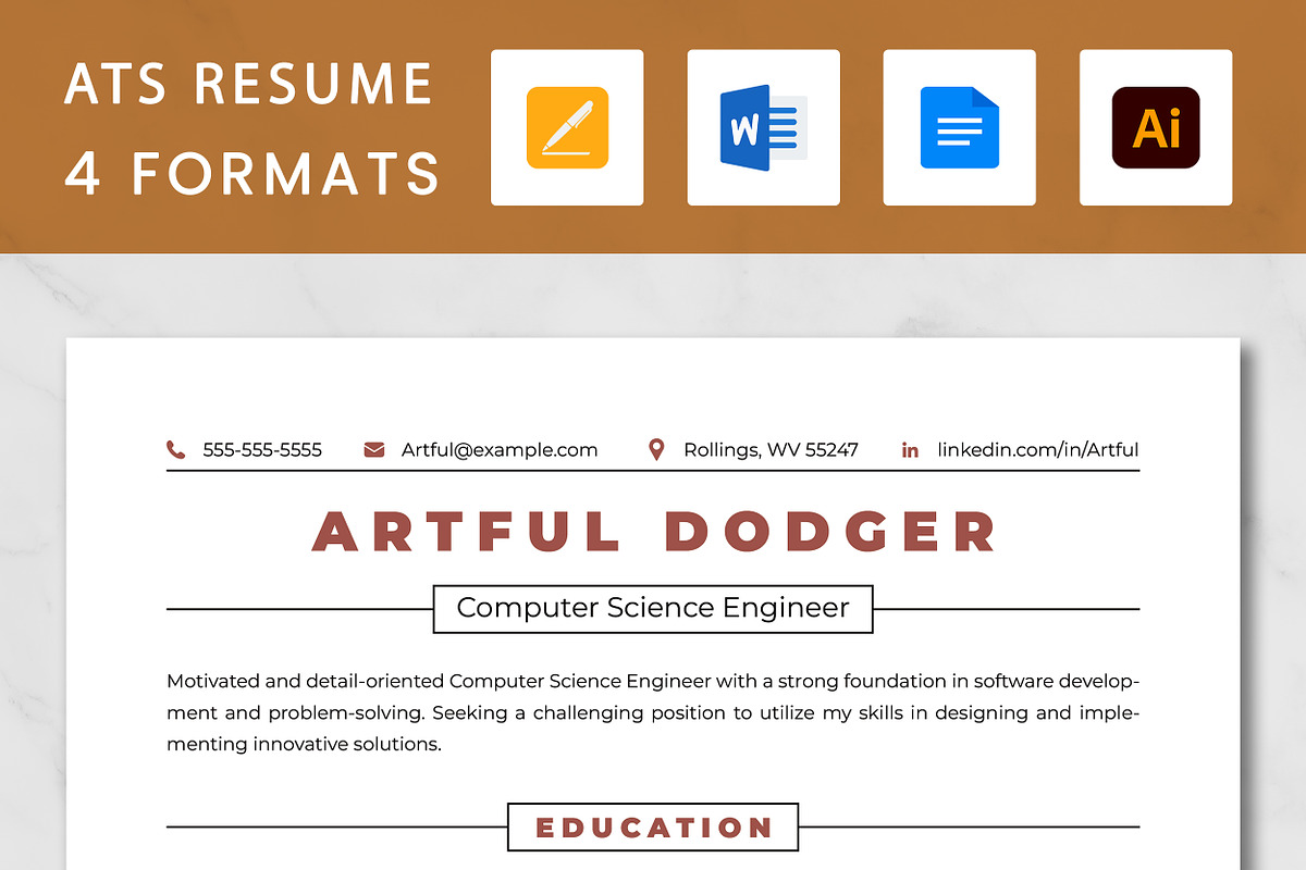 Computer Science Engineer Resume, a Resume Template by ResumeInventor (Photo 1 of 9)