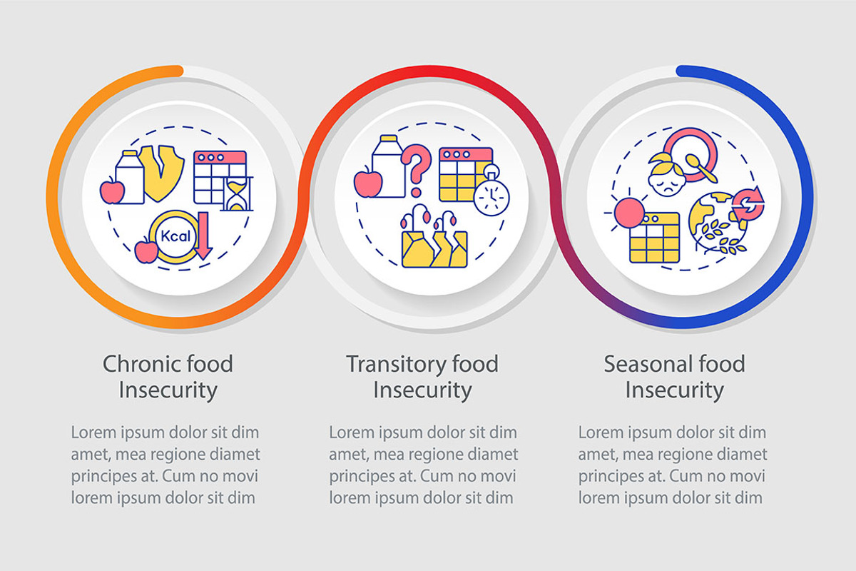Types of food insecurity infographic, a Templates & Theme by IMG Visuals