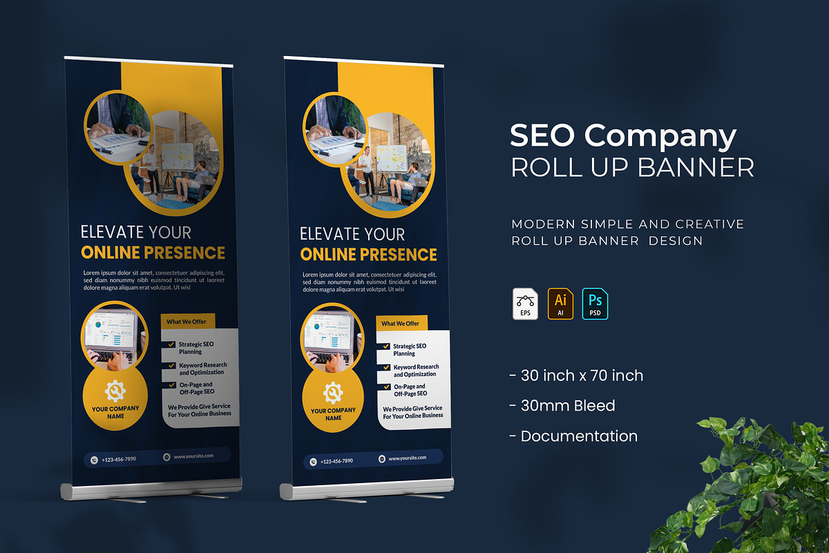 SEO Company - Roll Up Banner, a Print Template by VUNIRA