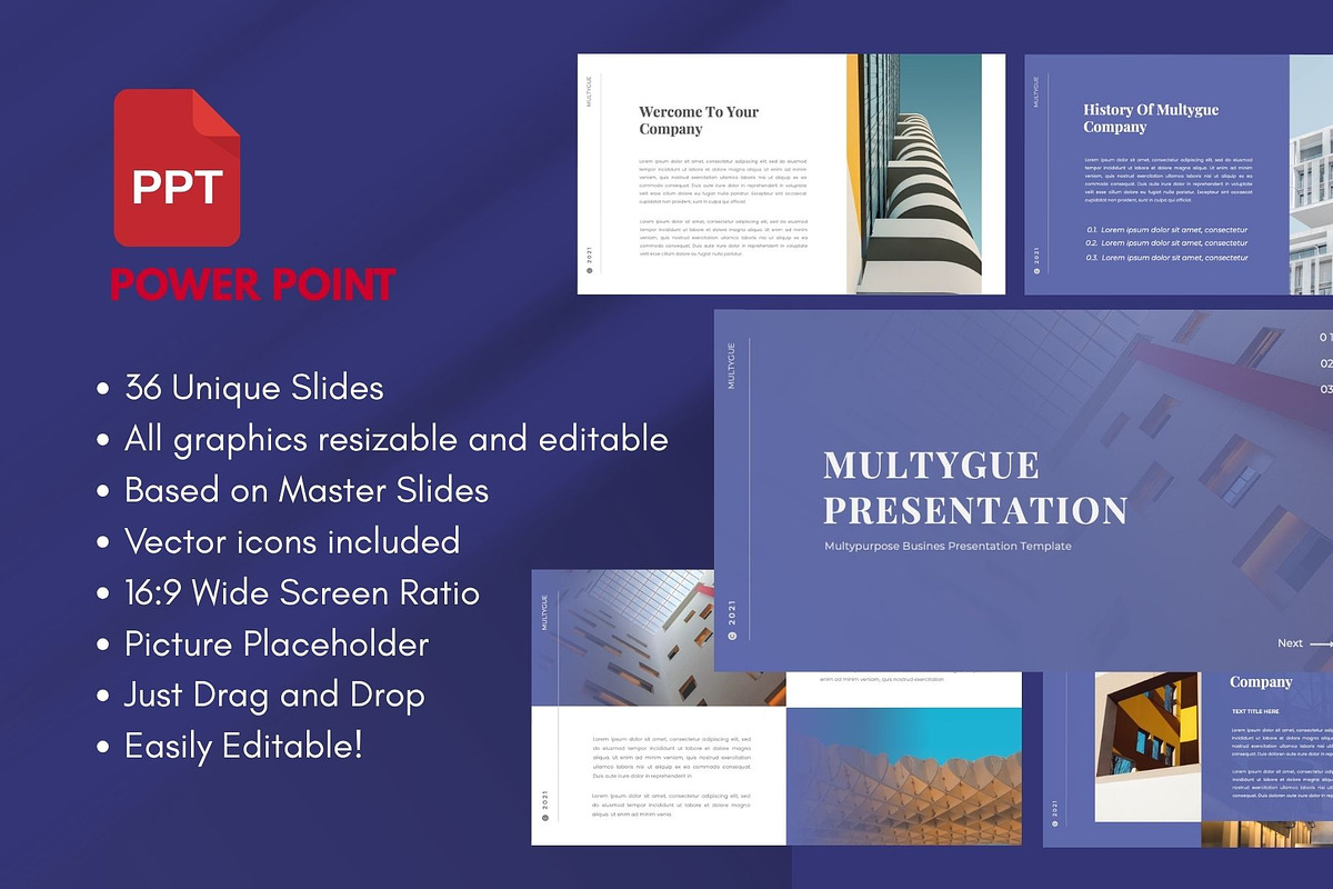 MULTYGUE Business PowerPointTemplate, a Presentation Template by Rizki Herdian (Photo 1 of 6)