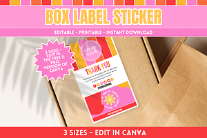 Thank You Box Label Stickers, a Stationery Template by SunshineStudioBoutique