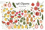 Summer fruits. Big graphic set., an Illustration by ClipArtRoom (Thumbnail 4 of 8)