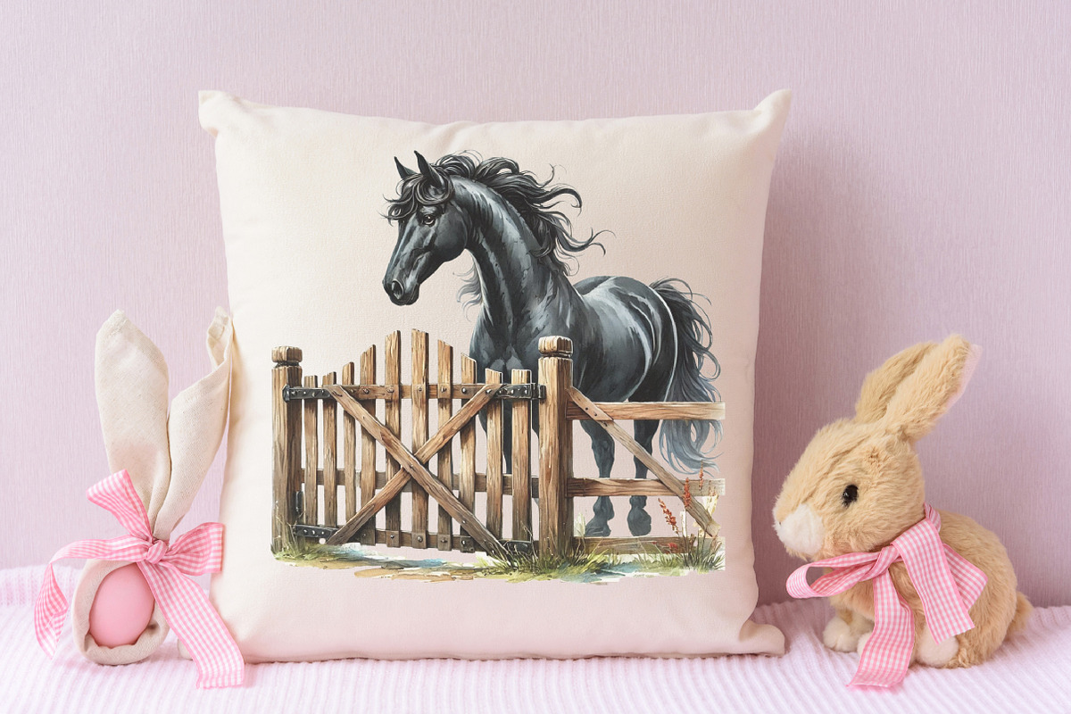 Spring black horse clipart, an Illustration by RobertsArt (Photo 5 of 7)