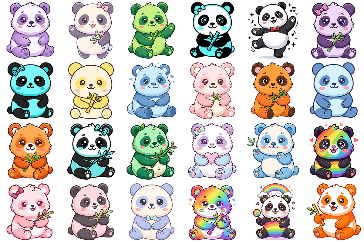 Cute Panda Clipart, an Animal Illustration by Forhadx5 (Photo 3 of 9)