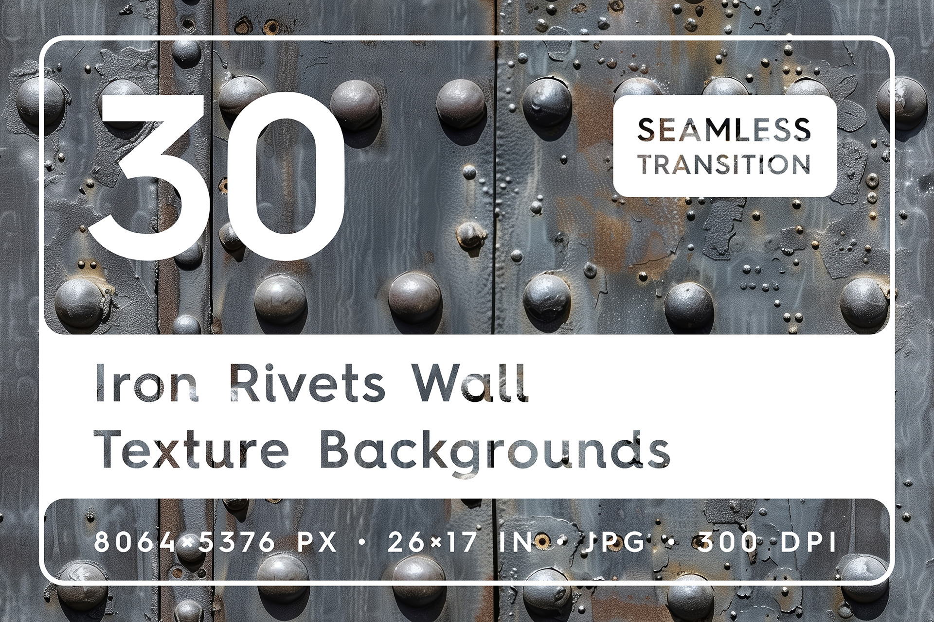 30 Iron Rivets Wall Textures, a Texture Graphic by Textures & Backgrounds